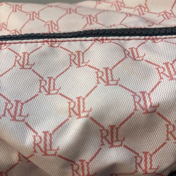Pink Designer Ralph Lauren Weekender Overnight Signature Nylon Duffel Bag Logo - Picture 8 of 13